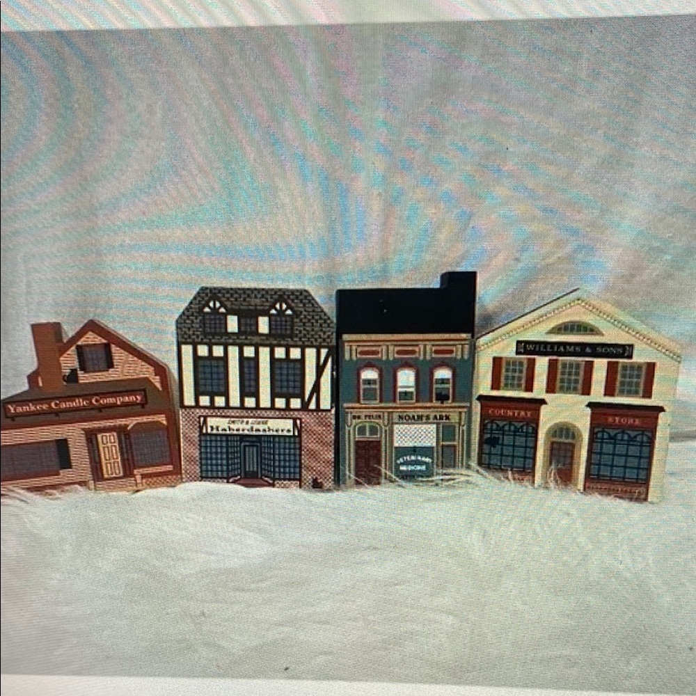Lot Of 4 The Cat's Meow Wood Building Shelf Sitters Faline Signed‎ Noah's Ark